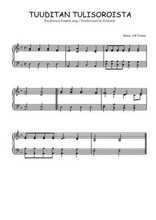 Téléchargez l'arrangement pour piano de la partition de Tuuditan tulisoroista en PDF